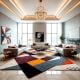 Handcrafted Geometric Multicolor Modern Living Rug